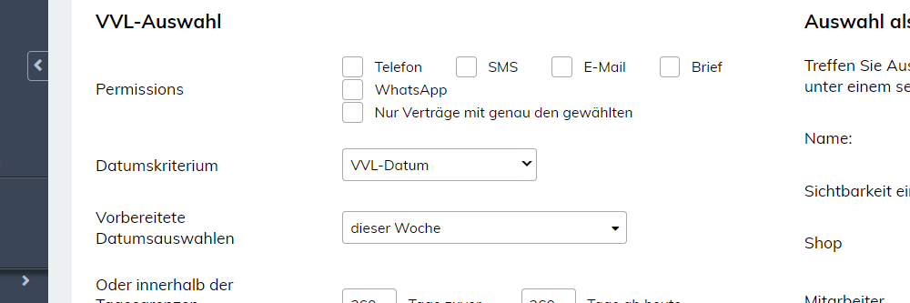 Ermittlung von VVL-Kunden
