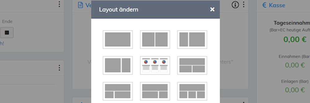 Layout-Auswahl für Dashboard