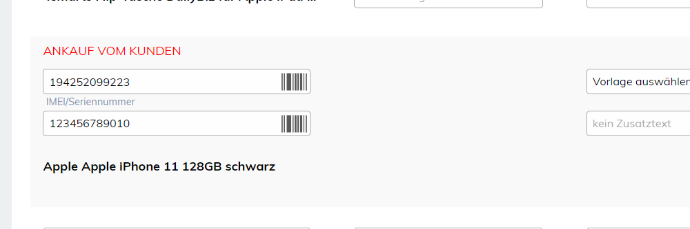 Ankaufgerät in Auftrag