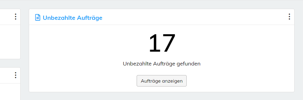 Dashboard-Gadget unbezahlte Aufträge